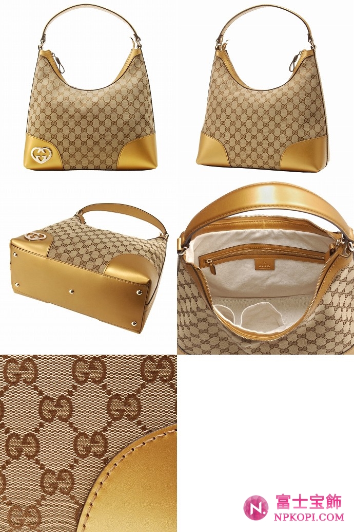 GUCCI/グッチ LOVELY定番キャンバスGG柄ハート型Gディテールミディアムホーボーバッグ 257070 F4C2G 9766 